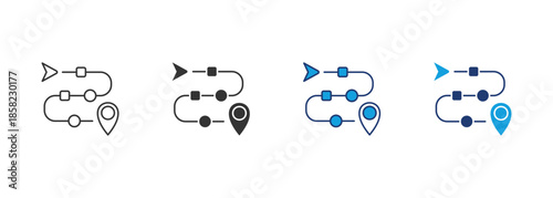 Roadmap Icon Set Multiple Style Collection