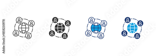Networking Icon Set Multiple Style Collection