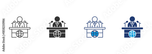 Conference Icon Set Multiple Style Collection