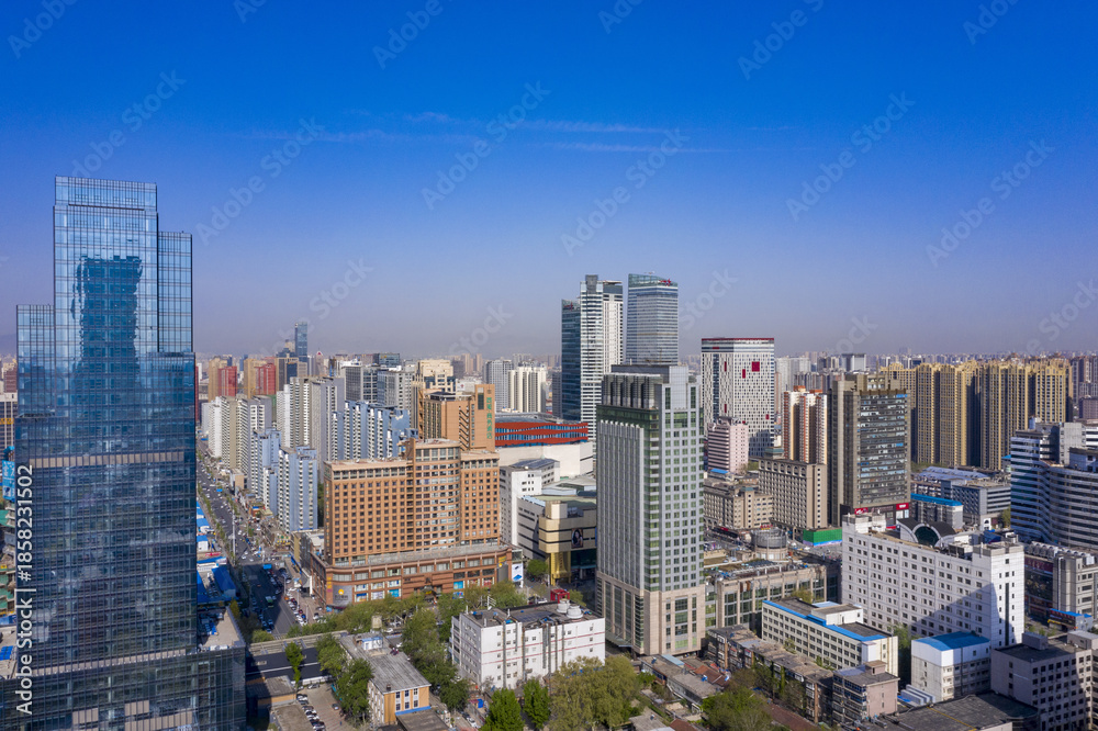 Obraz premium Shijiazhuang CBD Skyline with Modern High-Rise Buildings