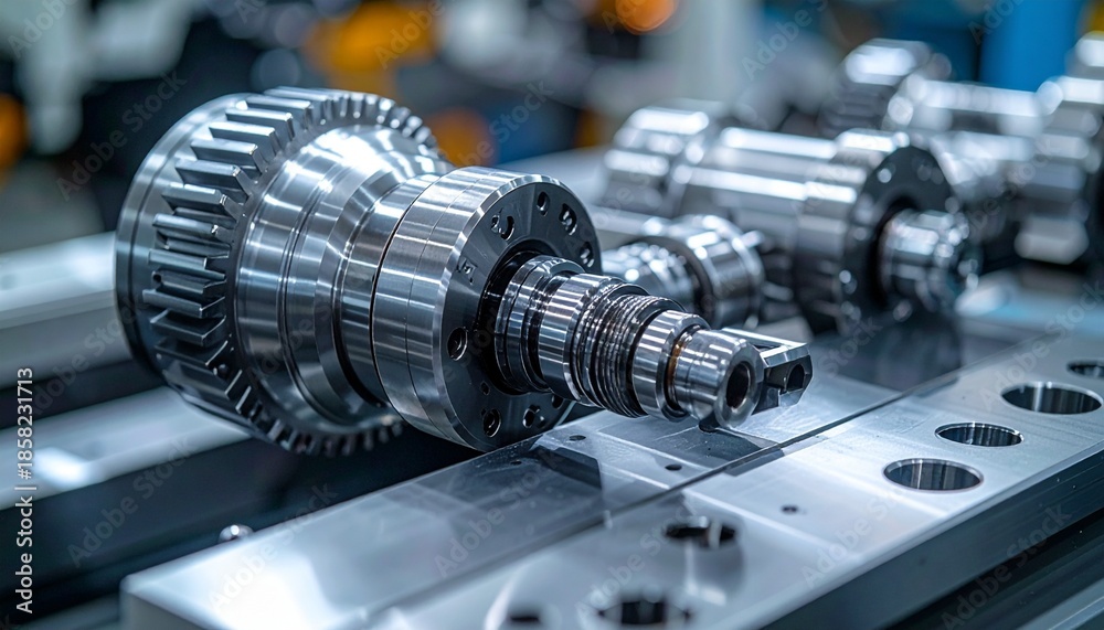 Naklejka premium Diecast Industrial Machine Part Showing Precision Engineering Detail