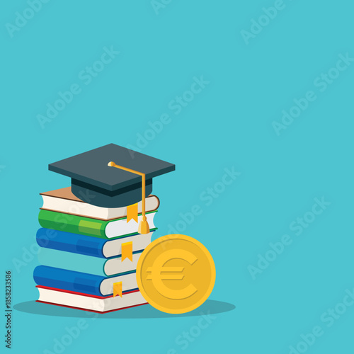 Student scholarship for college and university. Tuition fees for education, investment in scholarship concept.	