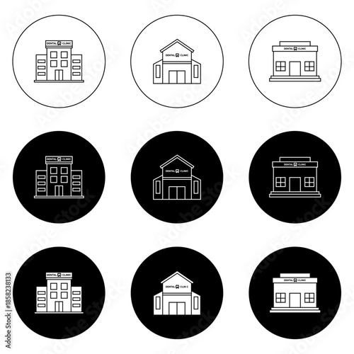 Dental Clinic Icon Set – Dentistry, Oral Care, Tooth Treatment and Medical Healthcare Icons