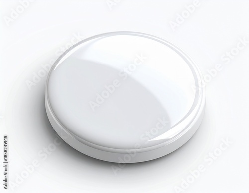 White Round Object on White Background.