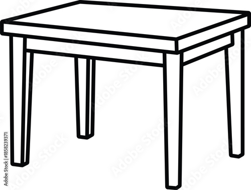 Simple Table Outline Icon Minimal Furniture Art