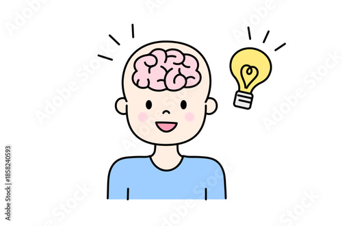 ひらめく脳のアイコンイラスト