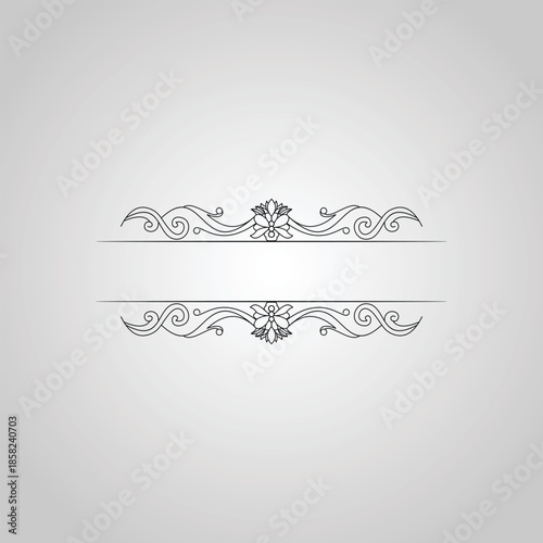 Classic Ornamental Floral Divider Line Art Vector