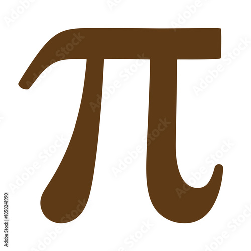 Vintage Brown mathematical symbol for pi in a simple style  mathematical notation for calculations