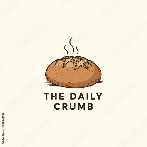 Minimalist Illustration of a Hot Bread Roll emitting steam with the phrase the