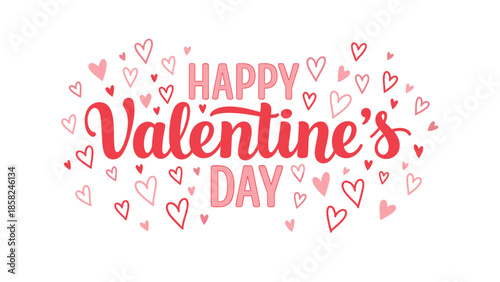Happy Valentine's Day greeting with cute hearts