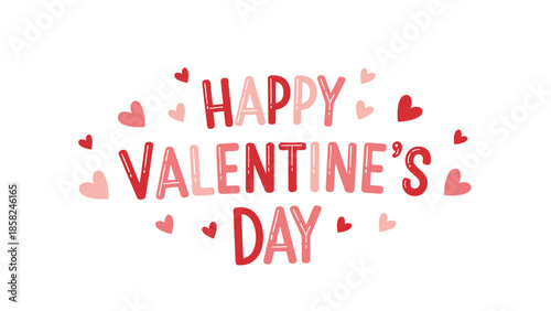 Happy Valentine's Day festive greeting with hearts