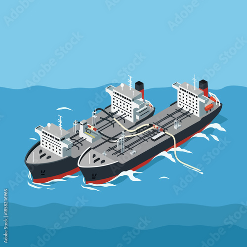 Large Cargo Ship Sailing Through Ocean.