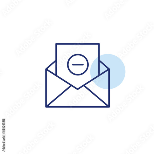 Cancel message sending, remove letters. Minus sign. Pixel perfect, editable stroke vector icon