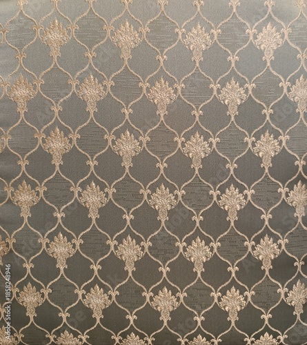 decorative background with graphic elements, luxurious patterns on fabric, and upholstery