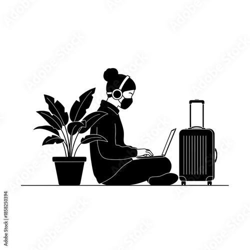 man with a pot of flowers