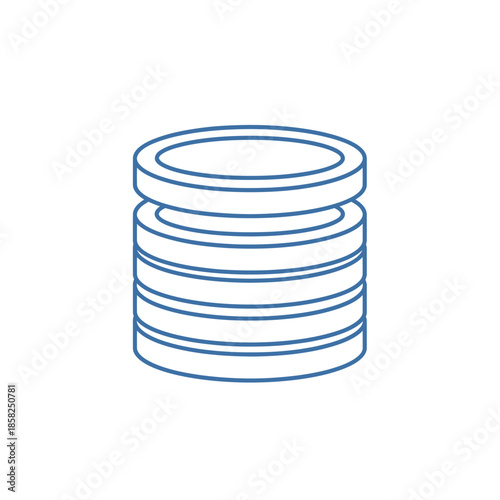 Minimalist Line Art Illustration of a Coin Stack for Financial and Banking Concepts