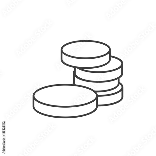 Simple Stack of Coins Illustration for Financial and Money Concept