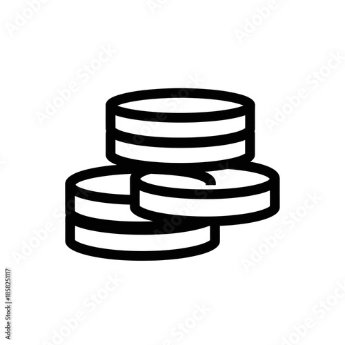 Simple Illustration of Coins Stacked for Financial Growth and Economy