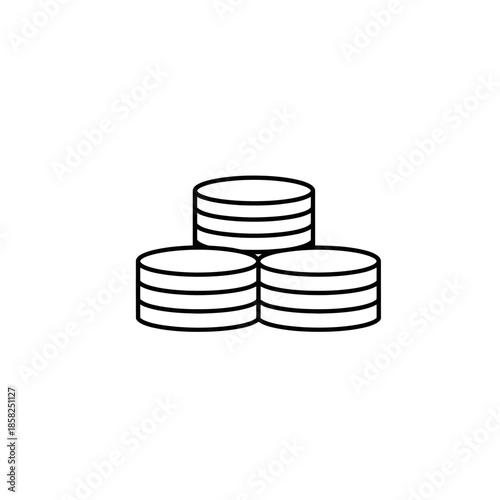 Simple Line Drawing of Coins Stacking Illustration for Financial Concepts
