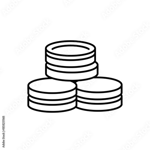 Simple Illustration of Stacked Coins Depicting Financial Growth and Savings