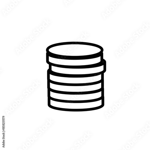 Stack of Coin Icons for Financial and Business Representation