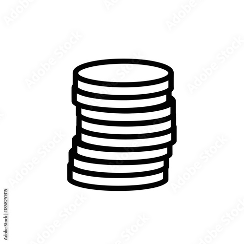 Stack of Coins Icon for Financial and Business Content