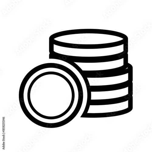 Stack of Coins Icon for Financial and Economic Concepts