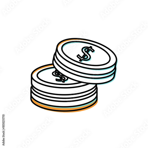 Stack of Coins with Dollar Sign for Financial Growth and Investment Concepts