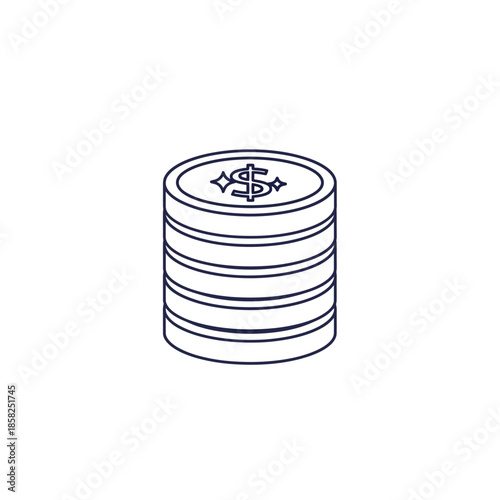 Stack of Coins with Dollar Sign for Financial Growth and Investment Concepts