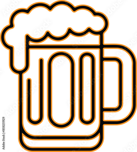 Frothy beer mug Vector