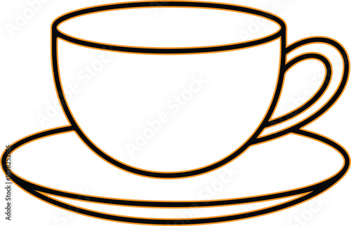 Simple tea cup on saucer Vector