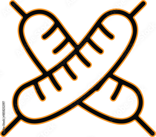 Crossed hot dogs Vector