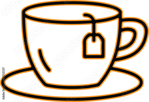 Teacup with tea bag Vector