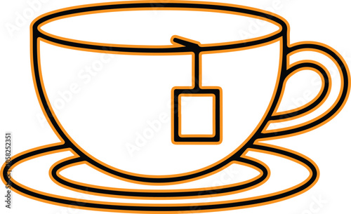 Tea cup with tea bag Vector