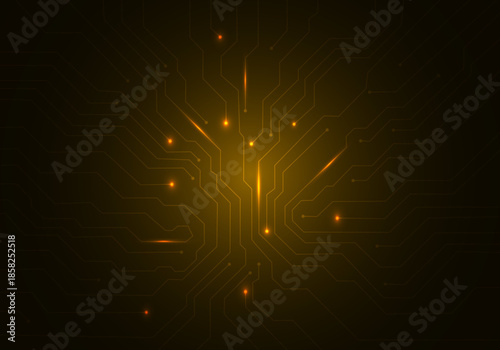 Geometric background and high tech circuit board connection system