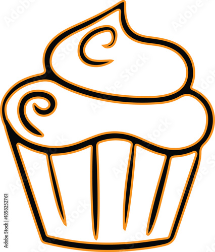 Delightful cupcake with frosting Vector