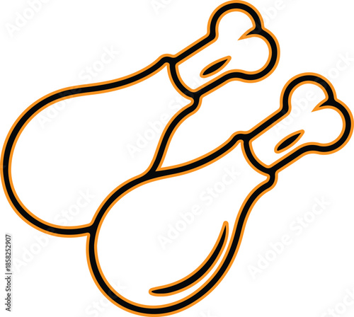 Two chicken drumsticks Vector