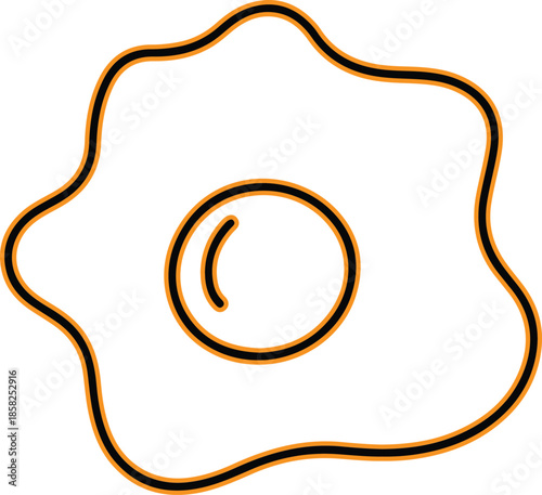 Simple fried egg Vector