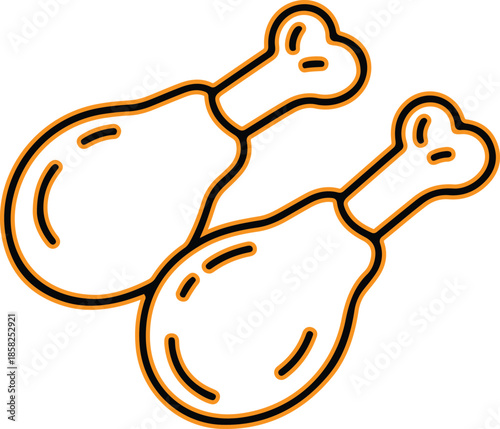 Two fried chicken drumsticks Vector