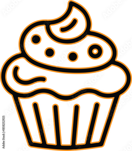 Delightful cupcake with frosting Vector