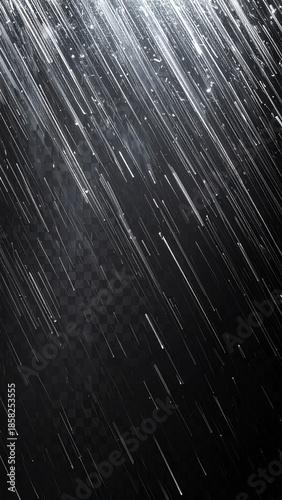 Abstract rain streaks on a dark background, creating a dynamic and modern visual effect with light trails.
