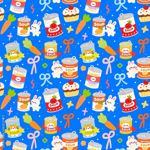 Kawaii Canned Food Seamless 