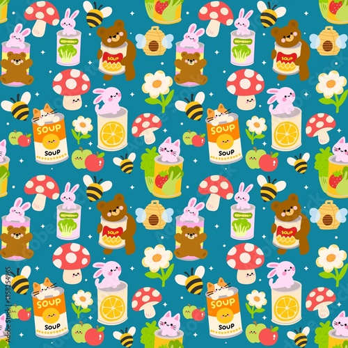 Kawaii Canned Food Seamless 