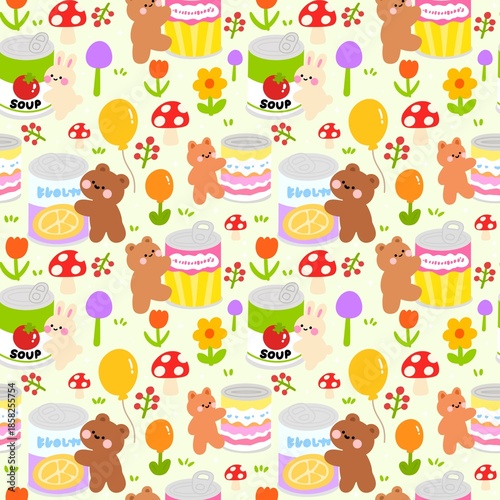 Kawaii Canned Food Seamless 