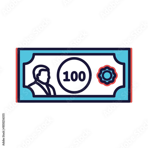 Creative Illustration of a 100-Dollar Banknote with Badge Design for Financial Concepts
