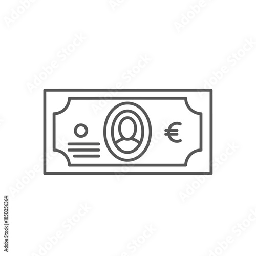 Close-Up of Euro Banknote with Detailed Currency Design for Financial Illustration