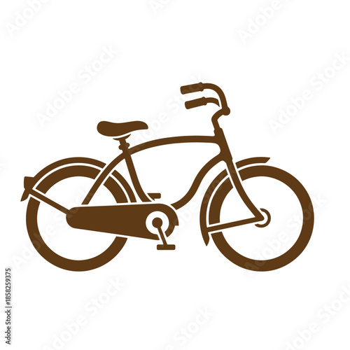 Vintage Brown bicycle icon on white background simple illustration of a bike