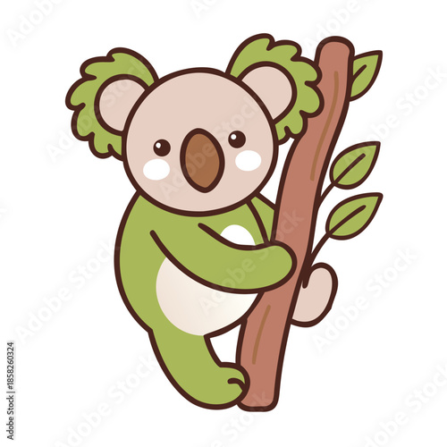 Cute cartoon brown bear character illustration on white background