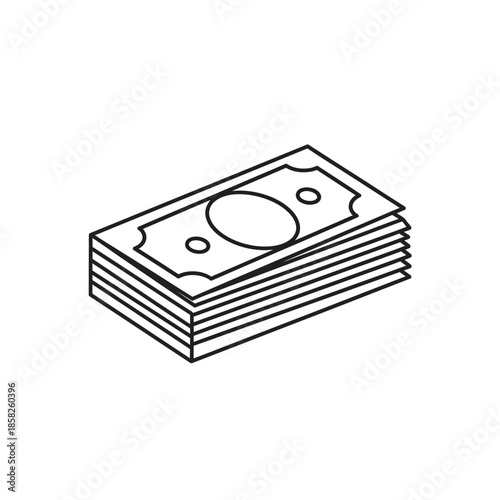 Illustration of Stack of Paper Money for Financial and Business Use