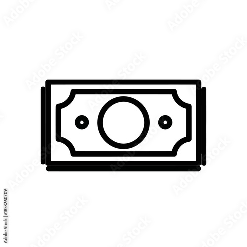 Minimalist Illustration of a Single Paper Currency Bill for Financial or Banking Concepts